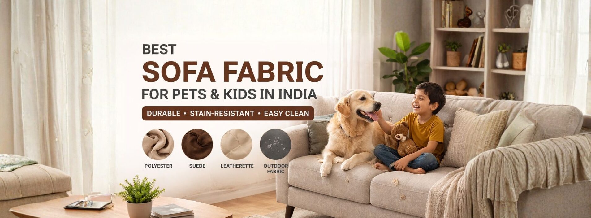best sofa fabric for pets and kids in India