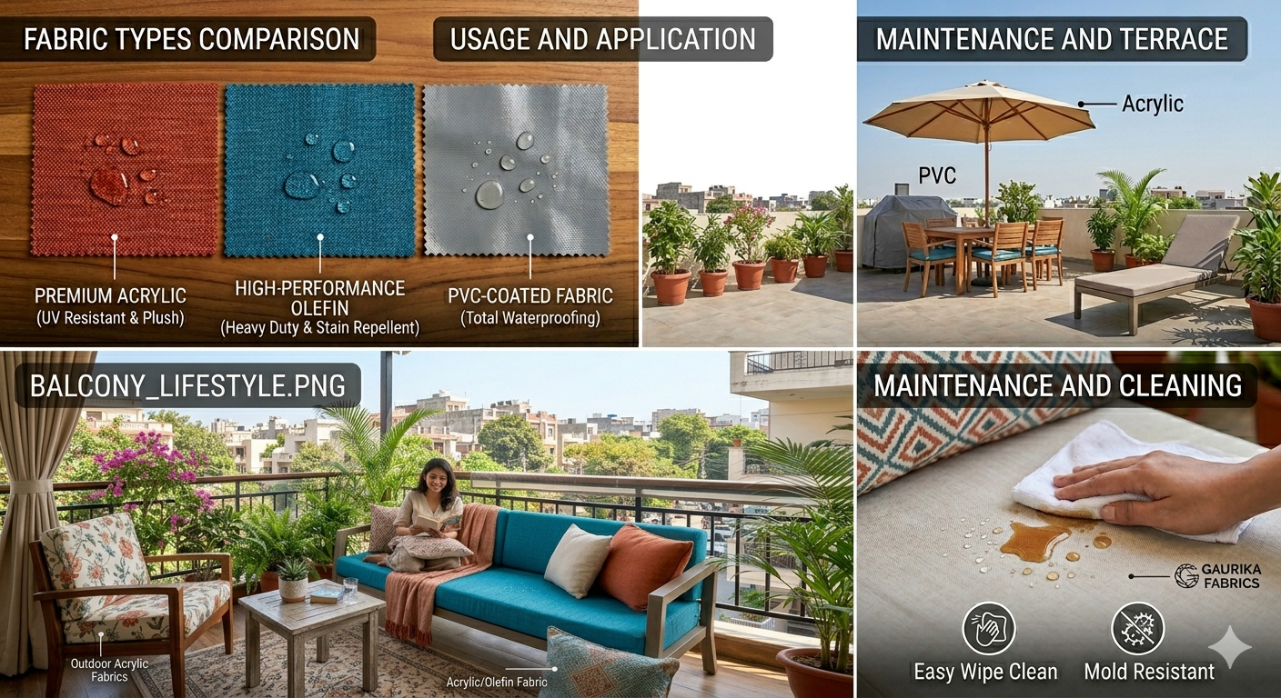 Outdoor waterproof fabric for furniture and cushions in India